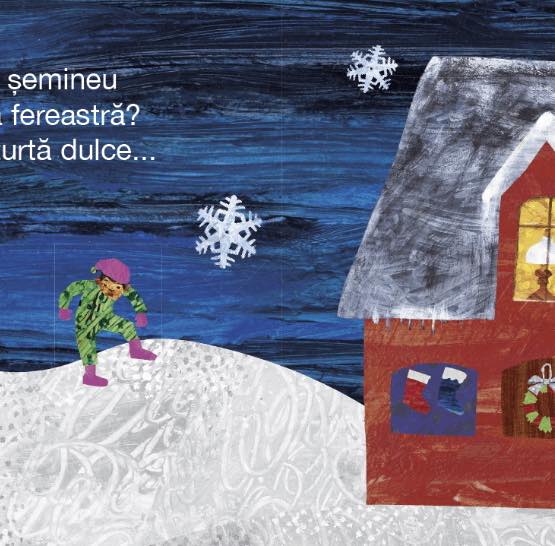 Cucu-bau prin zăpada pufoasă cu omida mâncăcioasă