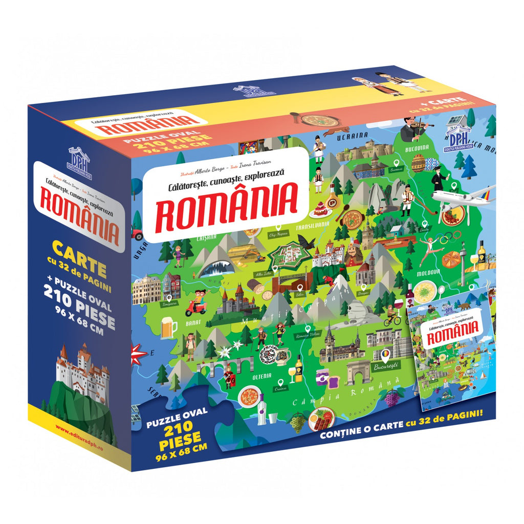 România - Călătorește, Învață, Explorează - puzzle și carte - Librăria lui Andrei